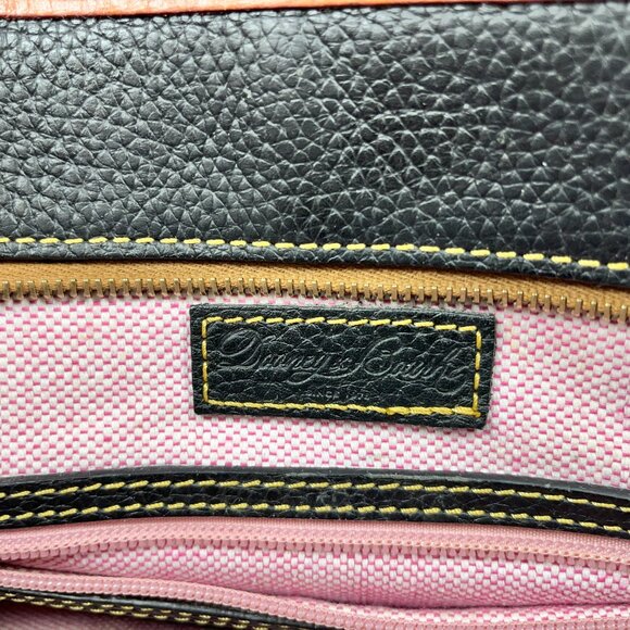 Dooney & Bourke Charleston Shopper Pebble Grain Leather Tote Black Pink Interior - Picture 3 of 8
